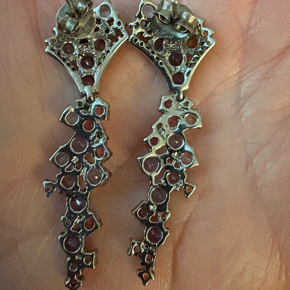 Sterling Silver with multi semi precious stone earrings - Picture 5 of 5